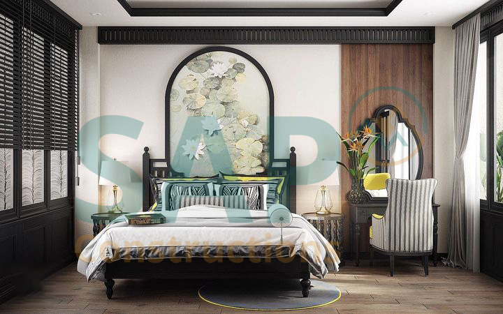 nội thất phong ngủ phong cách Indochine